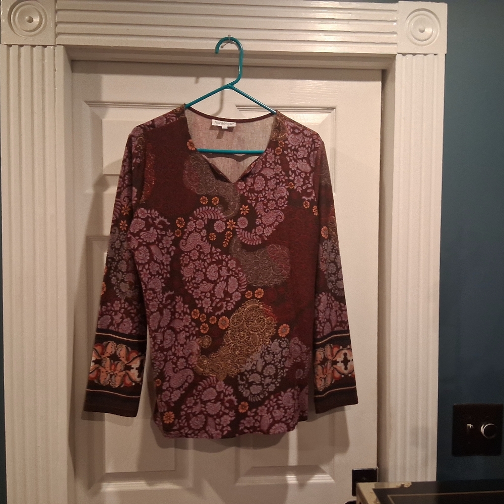 NorthStyle Floral Blouse - Brown and Purple